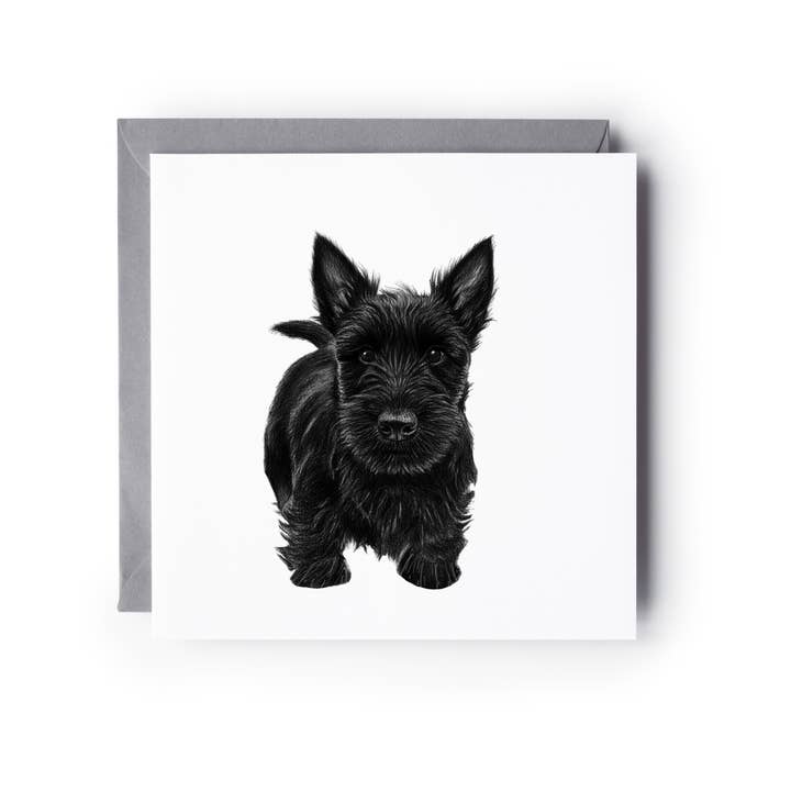 Scottish Terrier (Scotty Dog) Greeting Card | Cute Scotty for wholesale by Libra Fine Arts