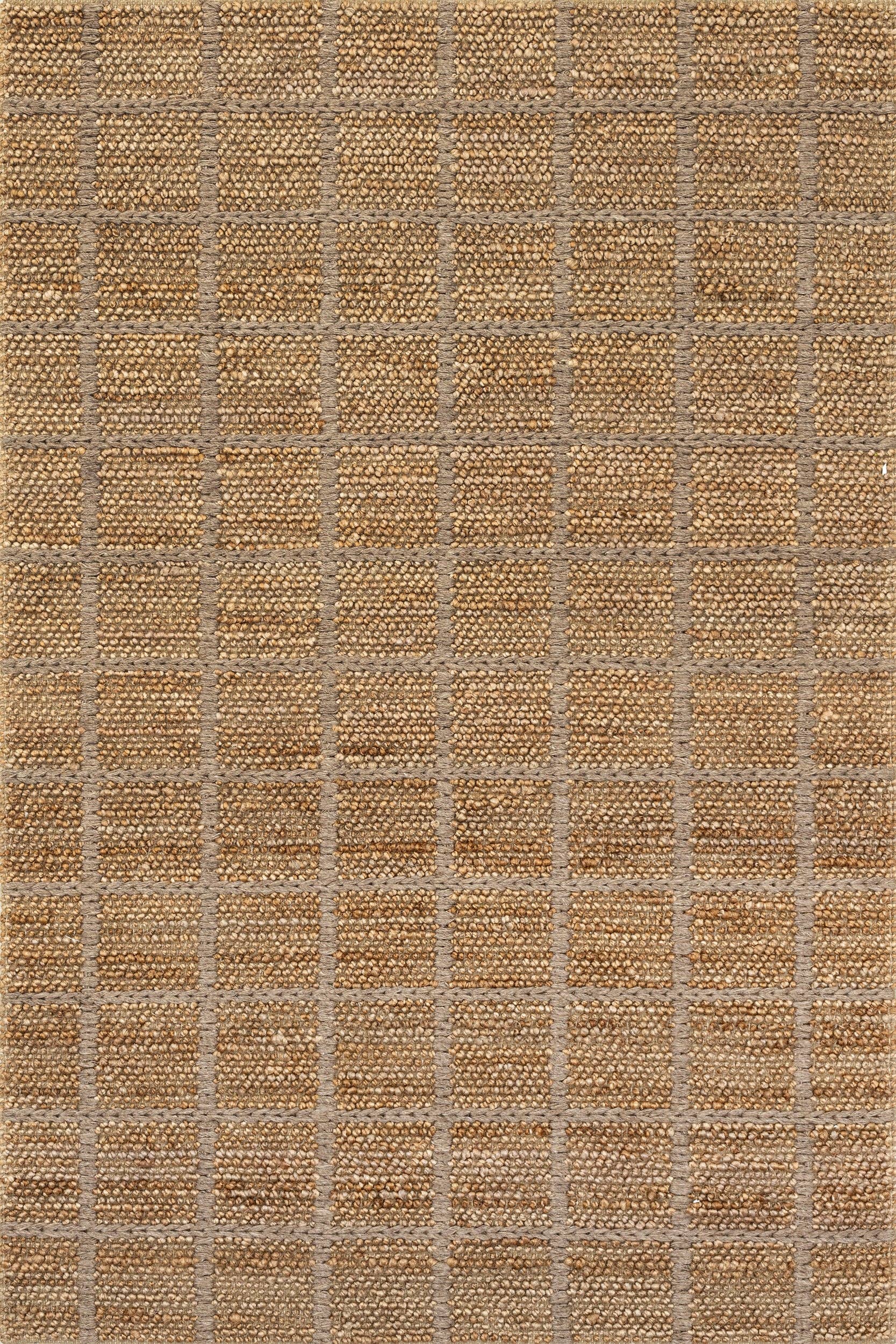 Natural Penni Checked Jute and Wool Area Rug for wholesale on Faire0