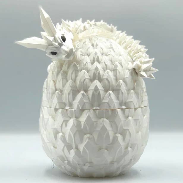 3D Printed Dragon Hatchling - Silk White for wholesale by 3D Studio Gifts
