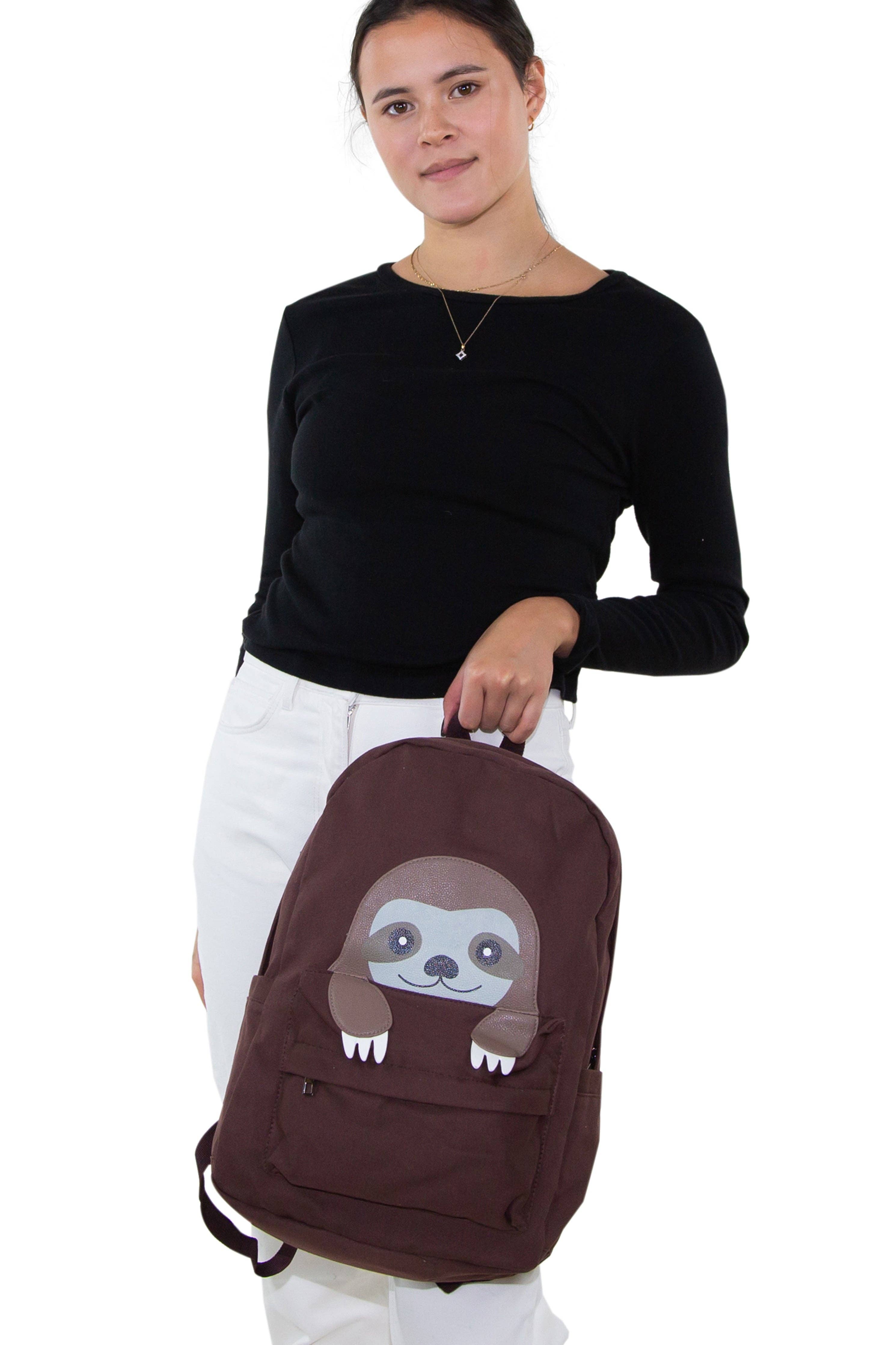 COMECO INC - Wholesale Backpack - Women's - Peeking Baby Sloth Canvas Backpack5