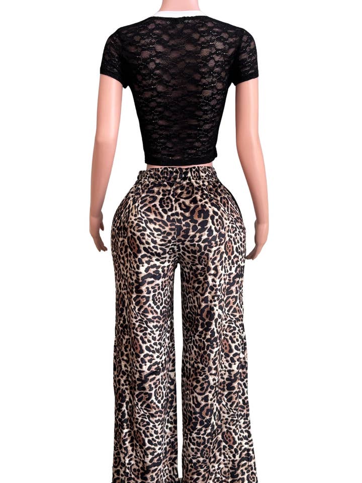 NEWGENS - Wholesale Athletic Pants - Women's - NP4035A Leopard Contrast Track Pants6