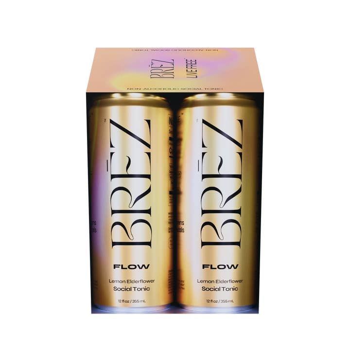 BRĒZ – wholesale Non-alcoholic aperitif/mocktail – Flow - Adaptogen Infused Social Tonic - 24 cans (4-Packs)