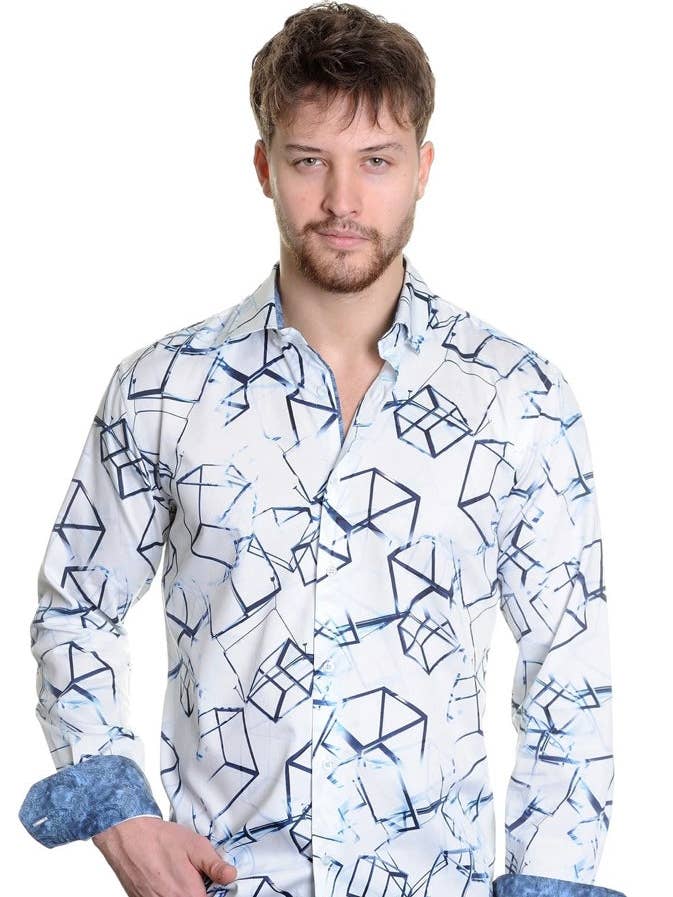 Camisa de Manga Comprida Casual e Desportiva Slim-Fit para Homem Mizumi Couture – Algodão Italiano Premium, Vestuário Moderno Smart-Casual por atacado de Fiona Secret Closet