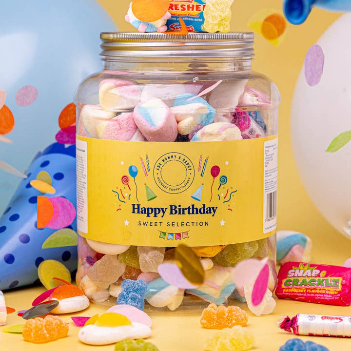 Giant Happy Birthday Share Tub (2KG) for wholesale by Ask Mummy & Daddy