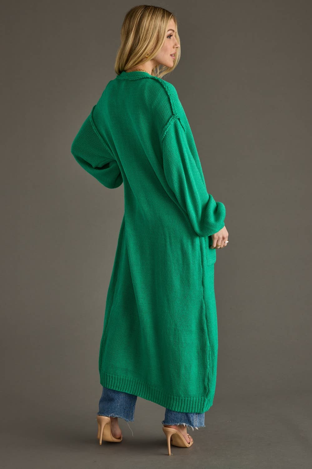 Panache Apparel Co. - Wholesale Cardigan - Women's - Green Duster Cardigan3