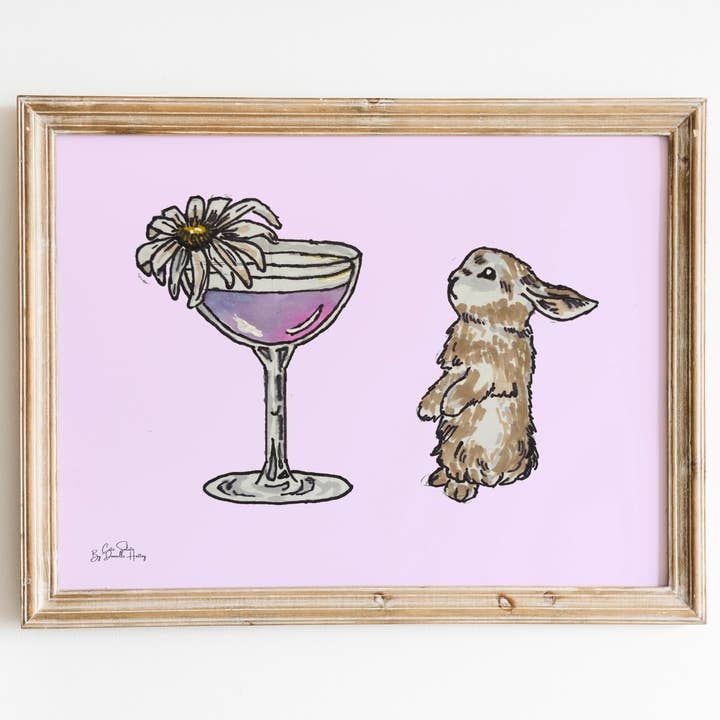 Hase & Cocktail Wandbild für den Großhandel von Cute Salute