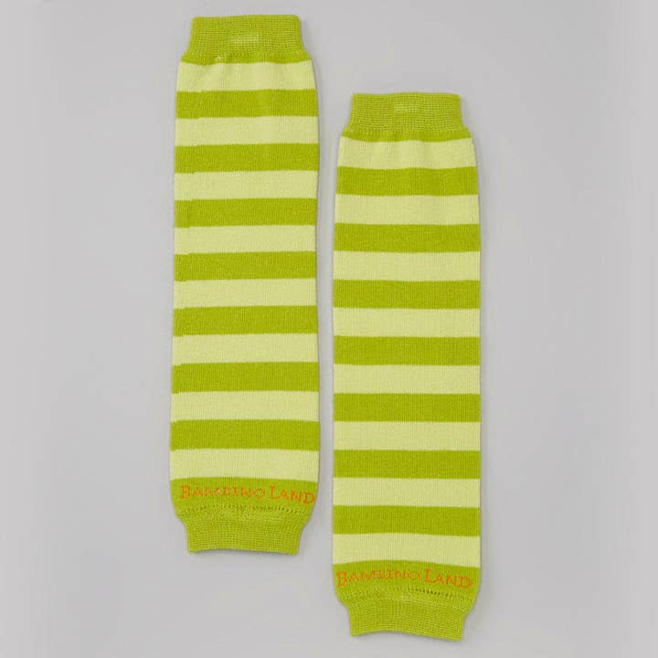Bambino Land - Wholesale Socks - Baby - Green & Lime Stripes Baby Leg Warmers