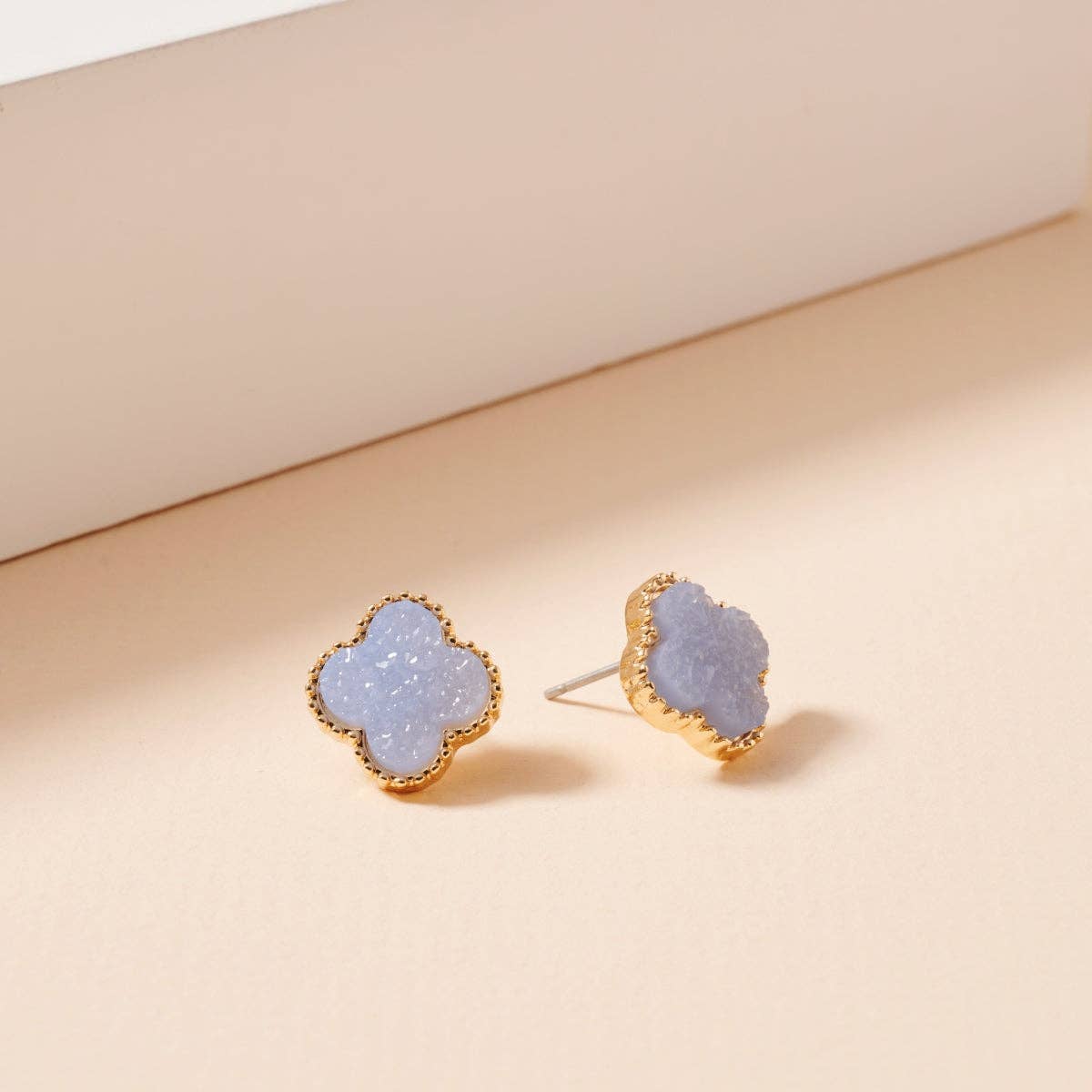 Frem - Wholesale Stud/Post Earrings - Mini Druzy Flower Stud Earrings38