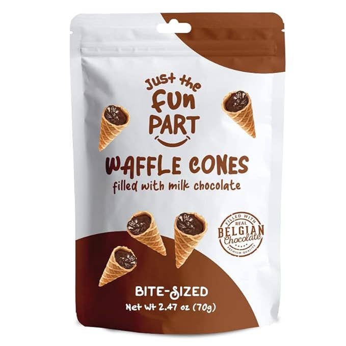 Just the Fun Part - Wholesale Chocolate Covered Sweets - Just The Fun Part - Milk Chocolate Mini Waffle Cones 2.47oz