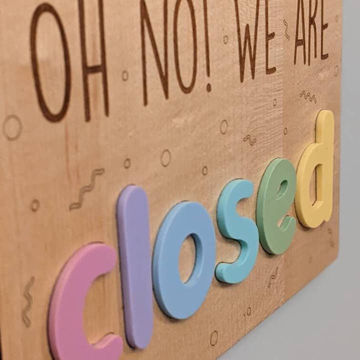 Chikai Shop - Wholesale Sign - We are open / closed 2-side shop sign door3