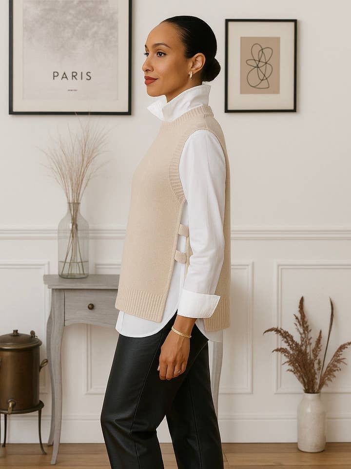 The Savona Side Tab Vest for wholesale by J'envie