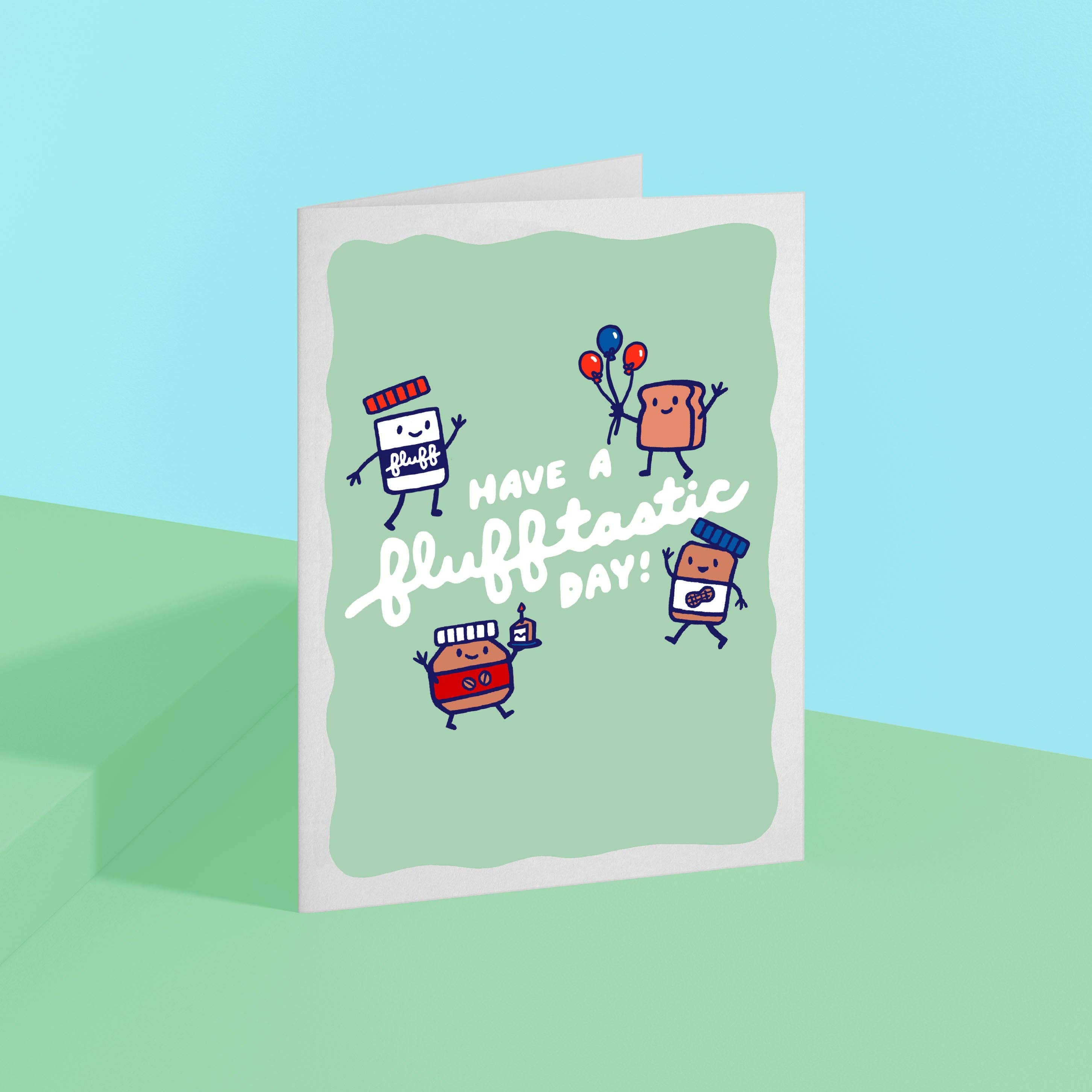 White Fluff Have a Flufftastic Day! Greeting Card for wholesale on Faire0