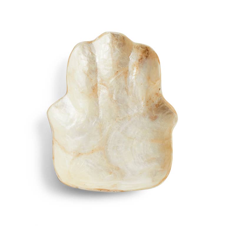 ByBazz - Wholesale Decorative Plate/Dish/Bowl - Schaaltje Schelp Capiz S Goud2