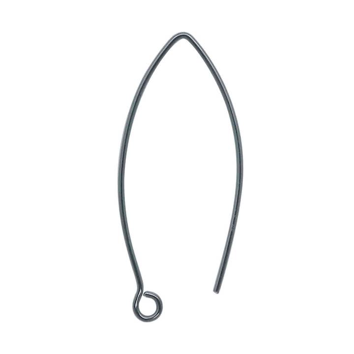 FGM-109 Svart Rodiumöverdrag Marquiseformad Örhängestråd För Smyckesproduktion för wholesale av Bali Designs