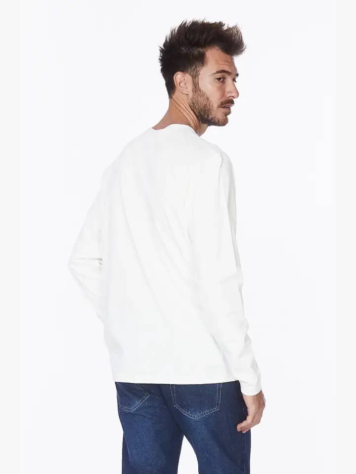 Off White Men's Long Sleeve Cotton Henley T-Shirt for wholesale on Faire1