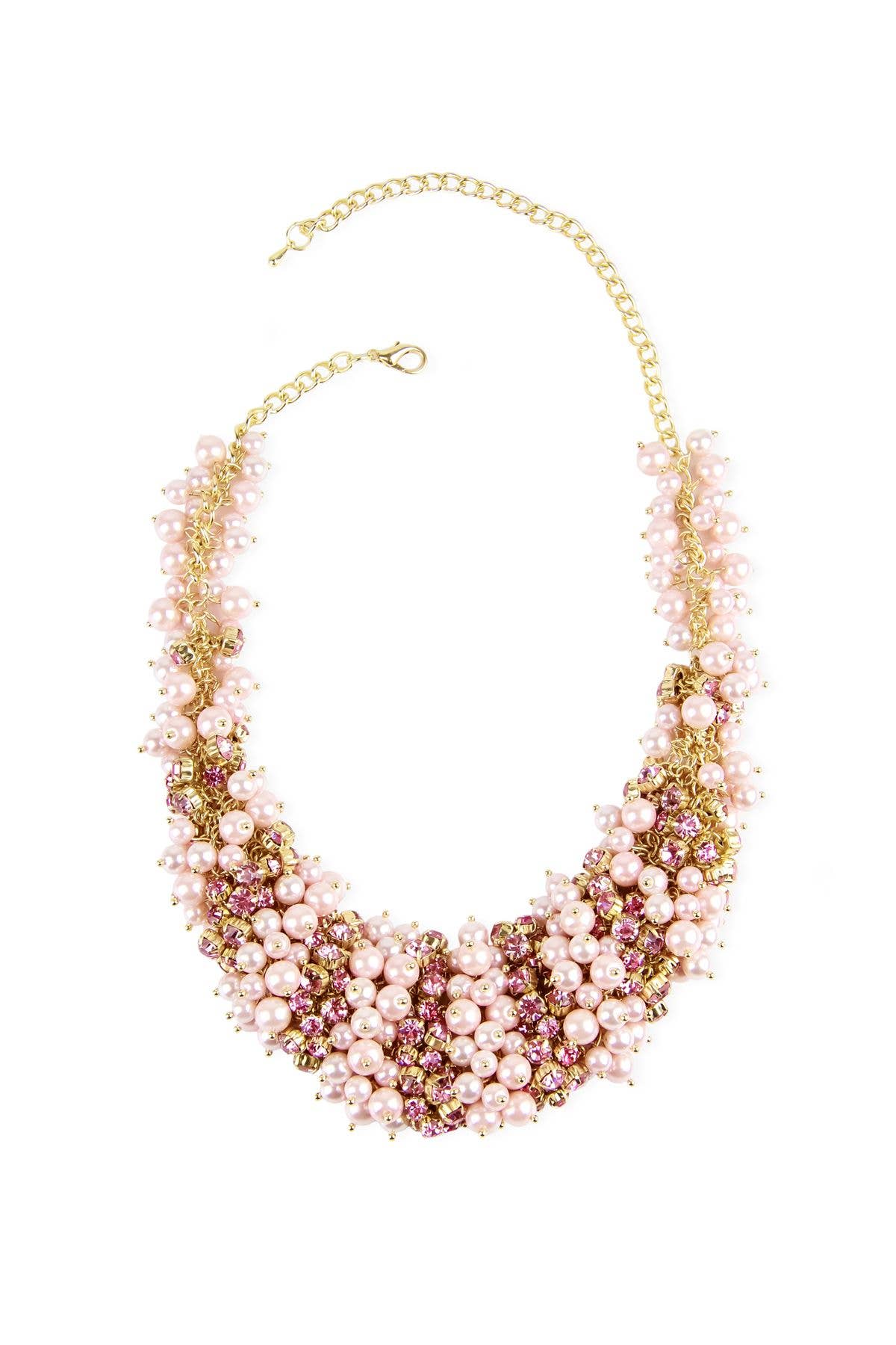 SAACHI - Wholesale Beaded/Pearl Necklace - Pearl and Crystal Statement Glass Stone Necklace6