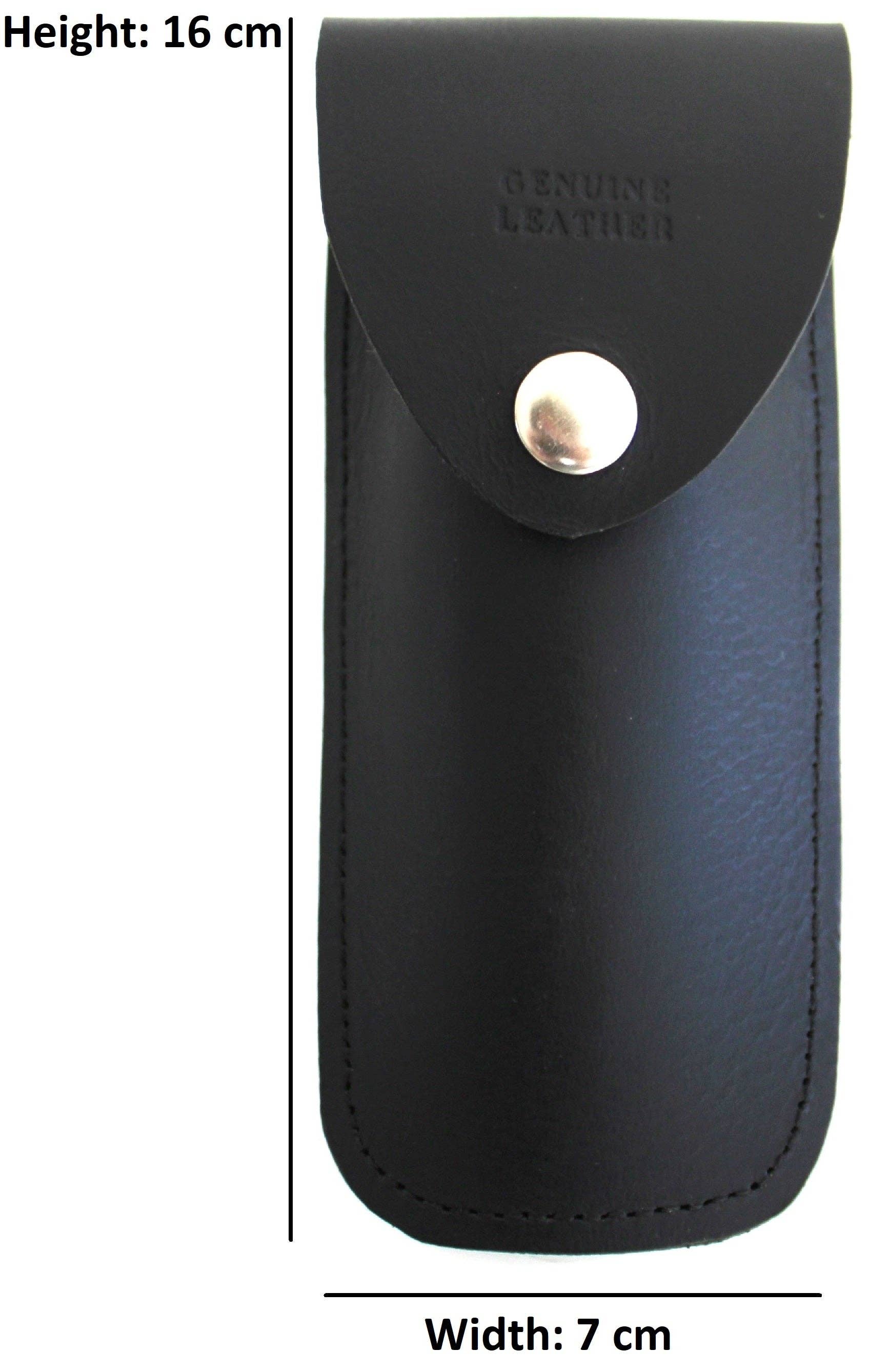 hide & chic - Wholesale Pouch – Unisex - Quality Full Grain Genuine Cow Hide Leather Knife Pouch. Colour: Black. Style No: 31004.