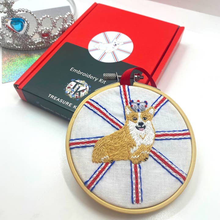 Kit de bordado Mini Great British Corgi por atacado de Treasure Kave