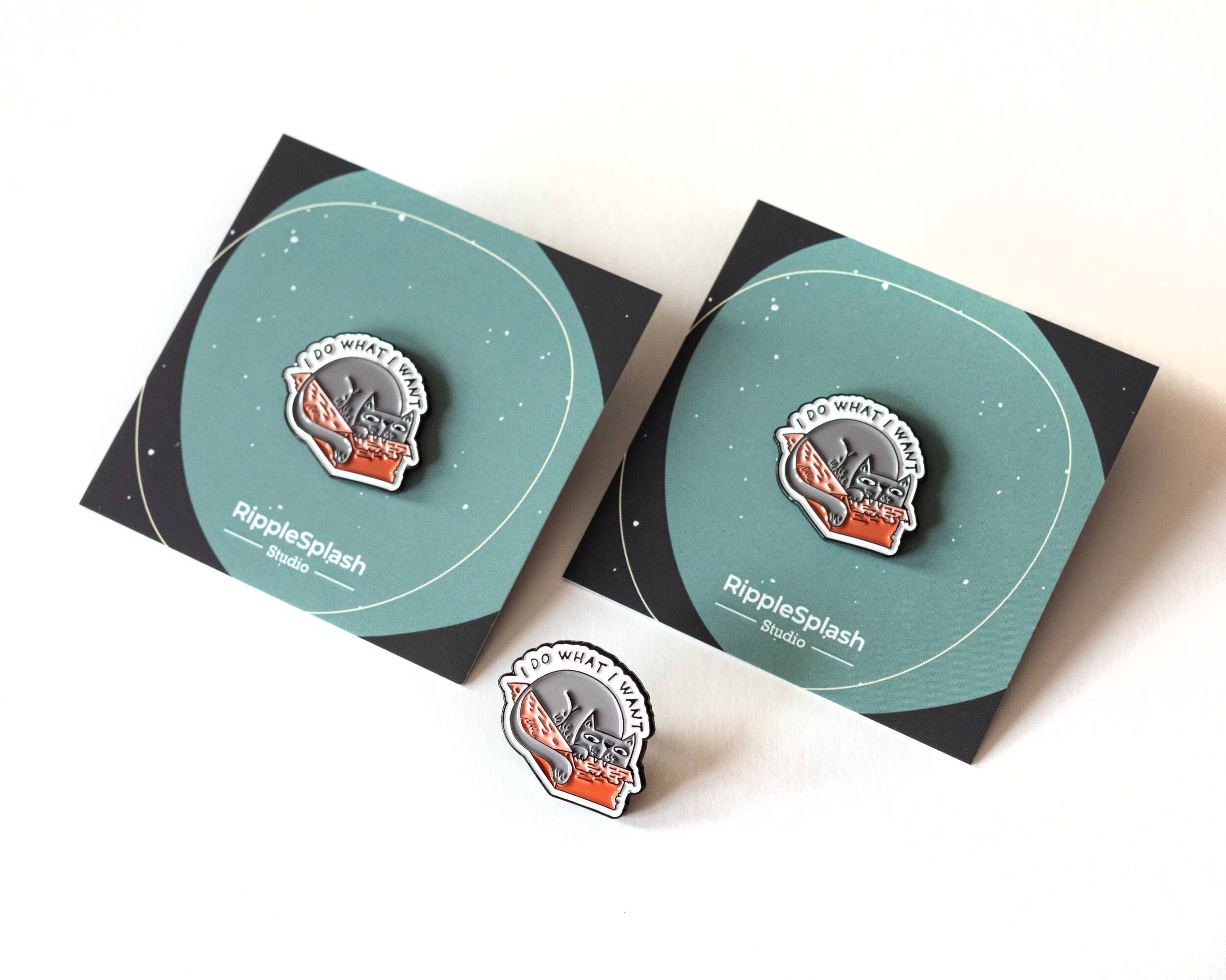RippleSplash Studio - Wholesale Lapel Pin/Button - I Do What I Want Cat Enamel Pin6