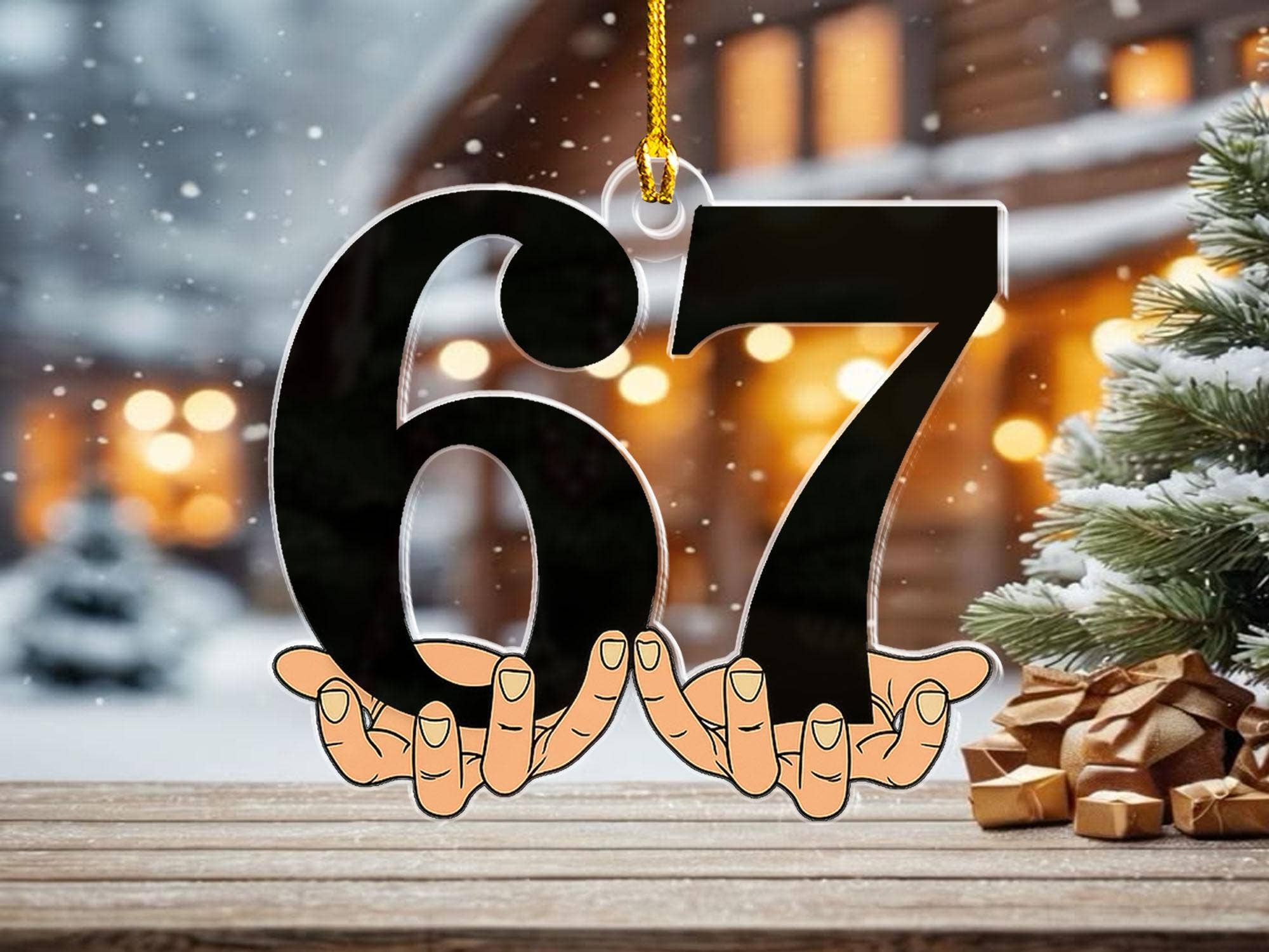 Embrova - Wholesale Ornament - Custom Name Viral 67 Acrylic Ornament, Six Seven Ornament2