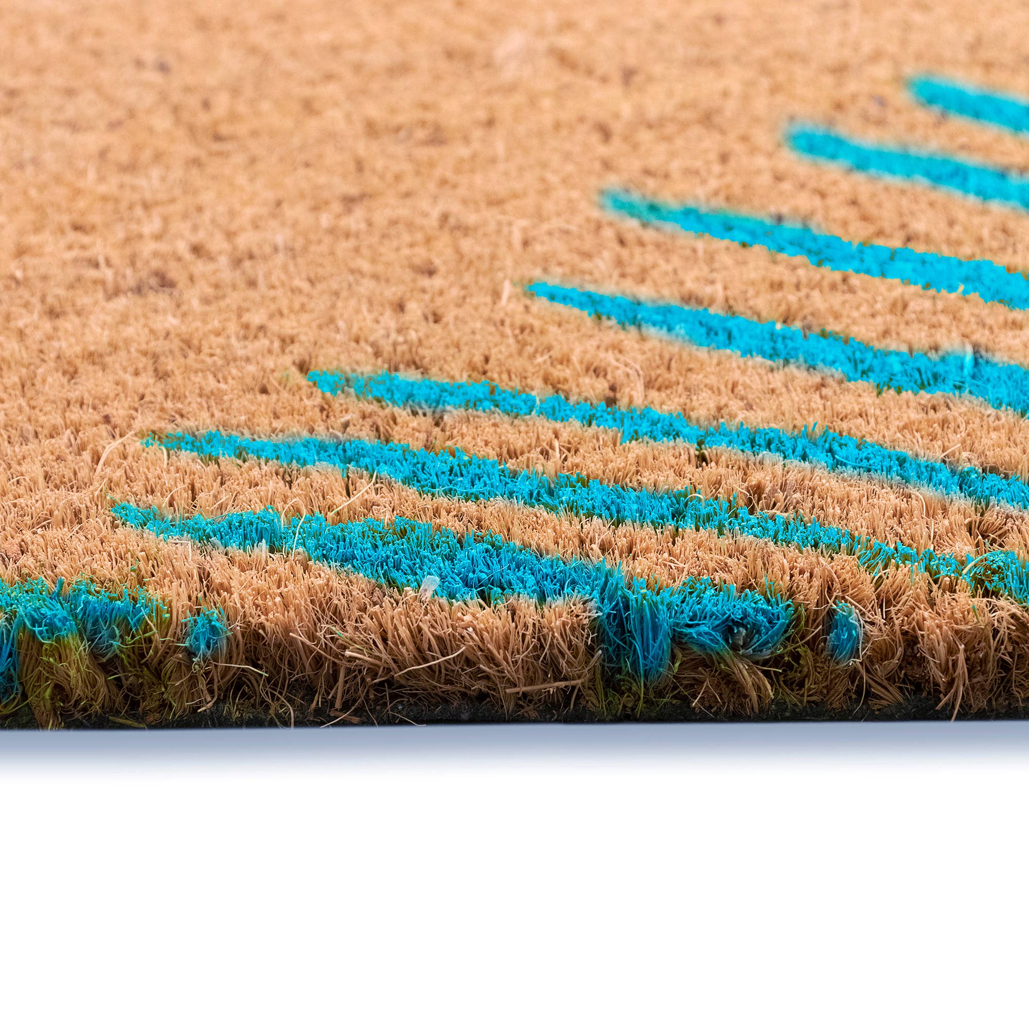 Blue Natura Palm Border Outdoor Mat for wholesale on Faire2