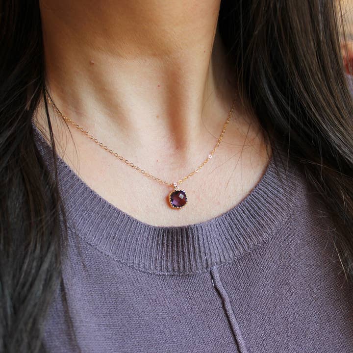 Laalee Jewelry - Wholesale Pendant/Charm Necklace - Gemstone Glass Necklaces, Dainty Minimalist Stocking Stuffer