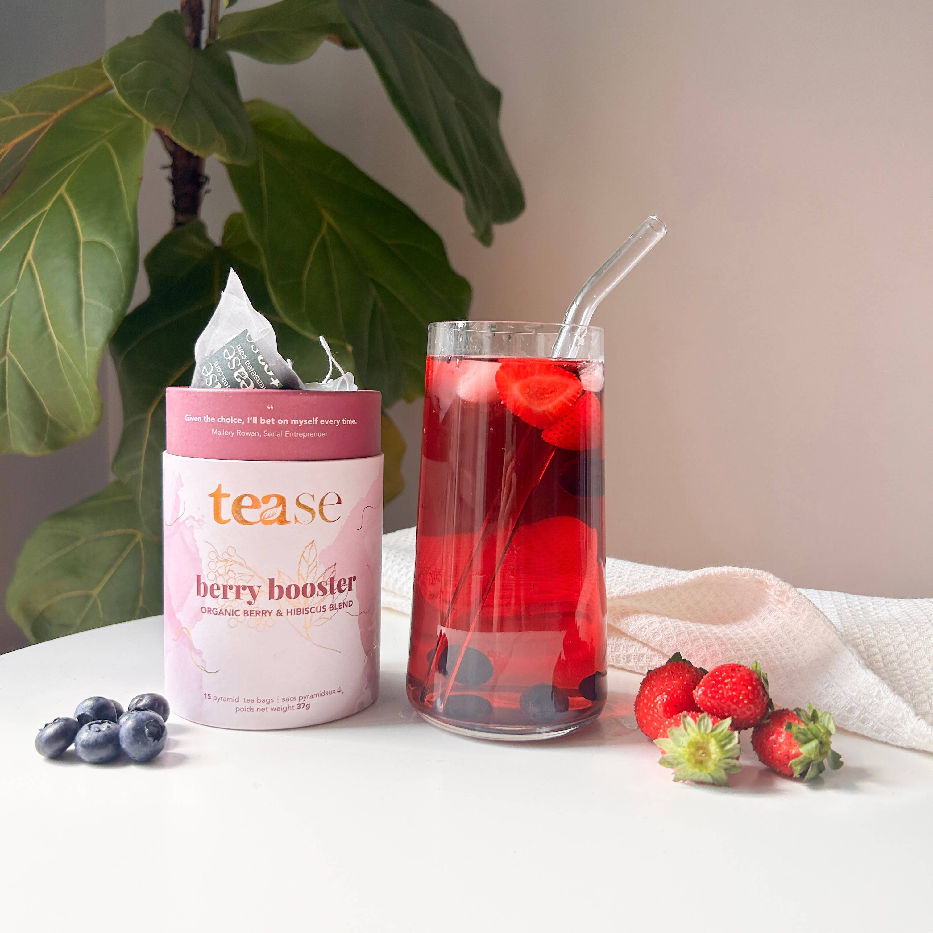Tease | Wellness Tea Blends + Accessories - Wholesale Health/Detox Tea - Berry Booster Tea | Iced or Hot Brew Wellness Tea1