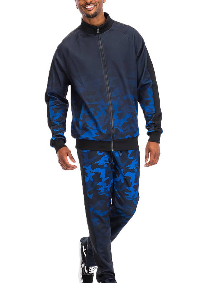 Ombre Camo Track Suite - Blue for wholesale by WEIV