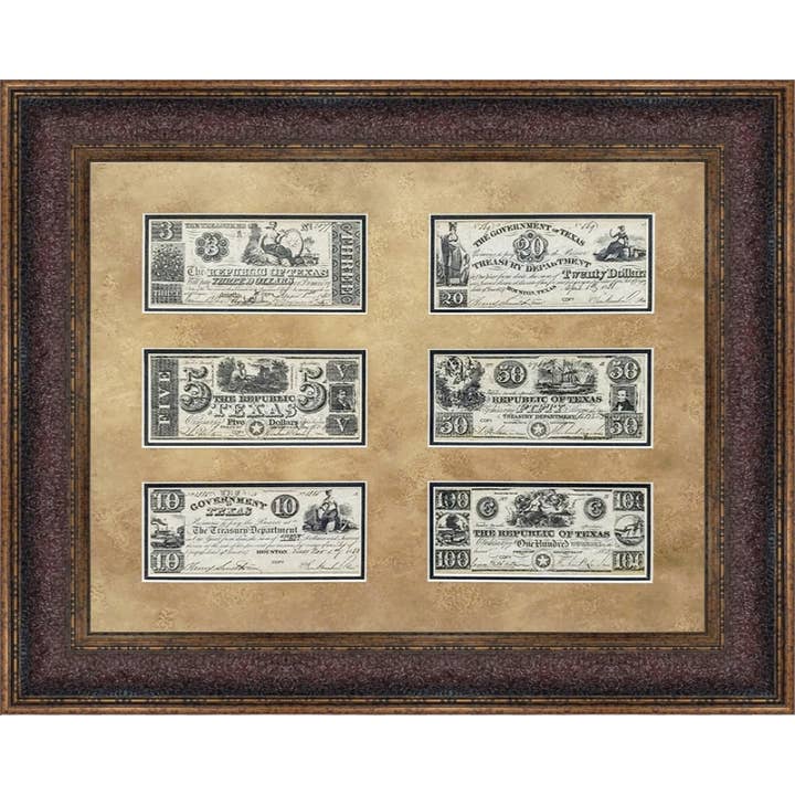 Argent de la République du Texas (6 billets) pour la vente par Picture King