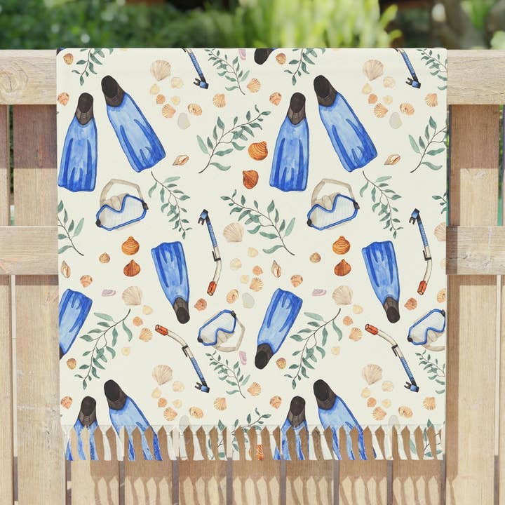 Ocean Pattern Boho Beach Towel / Summer Vacation for wholesale by ella-artwork