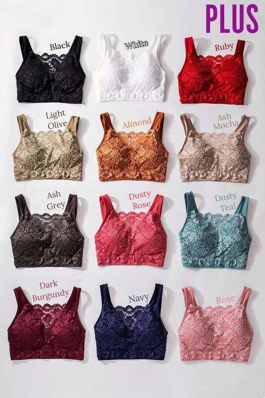 Urban Daizy - Wholesale Bralette - Women's - Plus Size Elegant Lace Longline Bralette11