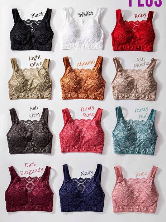 Urban Daizy - Wholesale Bralette - Women's - Plus Size Elegant Lace Longline Bralette11