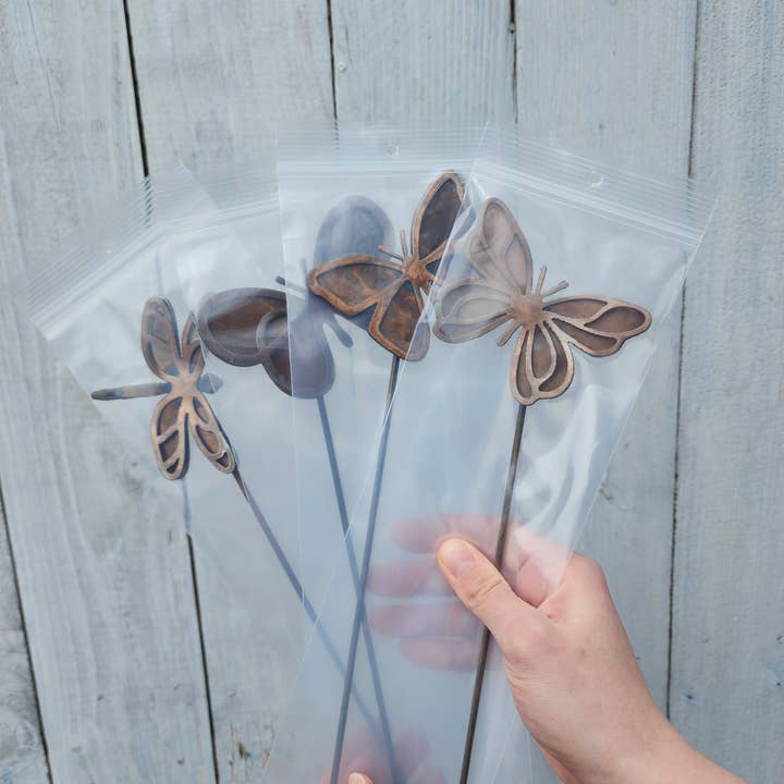 Rustic Metalz - Wholesale Garden/Lawn Stake - Springfly - Luxury Steel Metal Copper Patina Planter Stake5