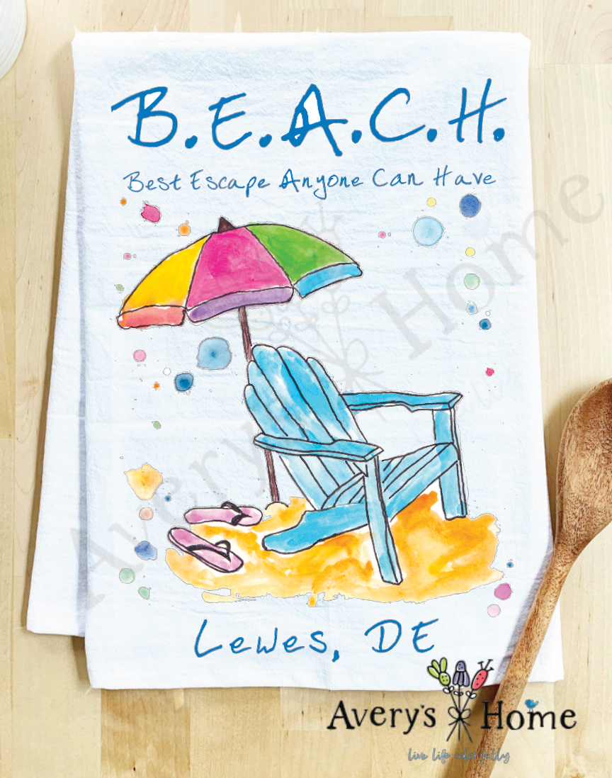 Avery's Home - Wholesale Tea Towel - Beach Vacation Souvenir Customizable Tea Towel6
