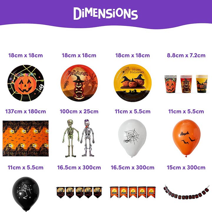 The Twiddlers – wholesale Decal – Party decorations – 80 Piece Halloween Tableware & Decorations Set7