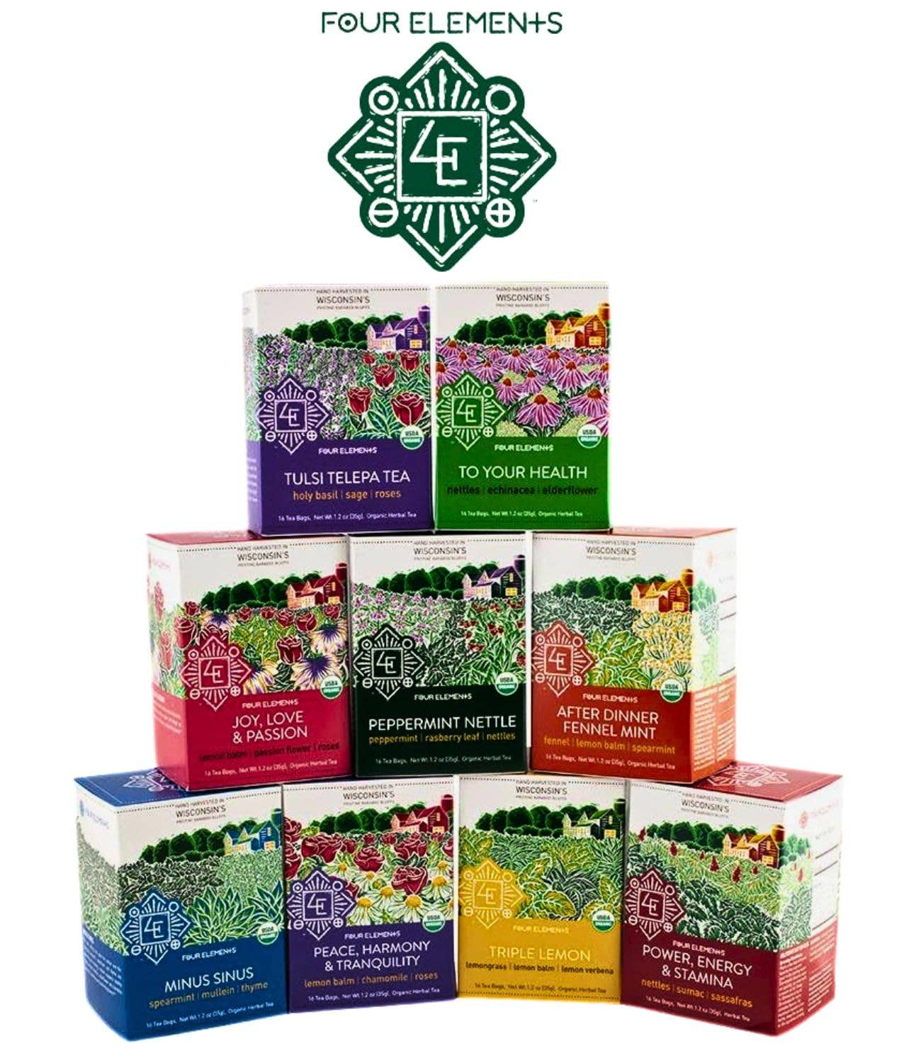Four Elements Organic Herbals - Vente Sachets de thé - Thé à la menthe poivrée et à l'ortie - 16 sachets6