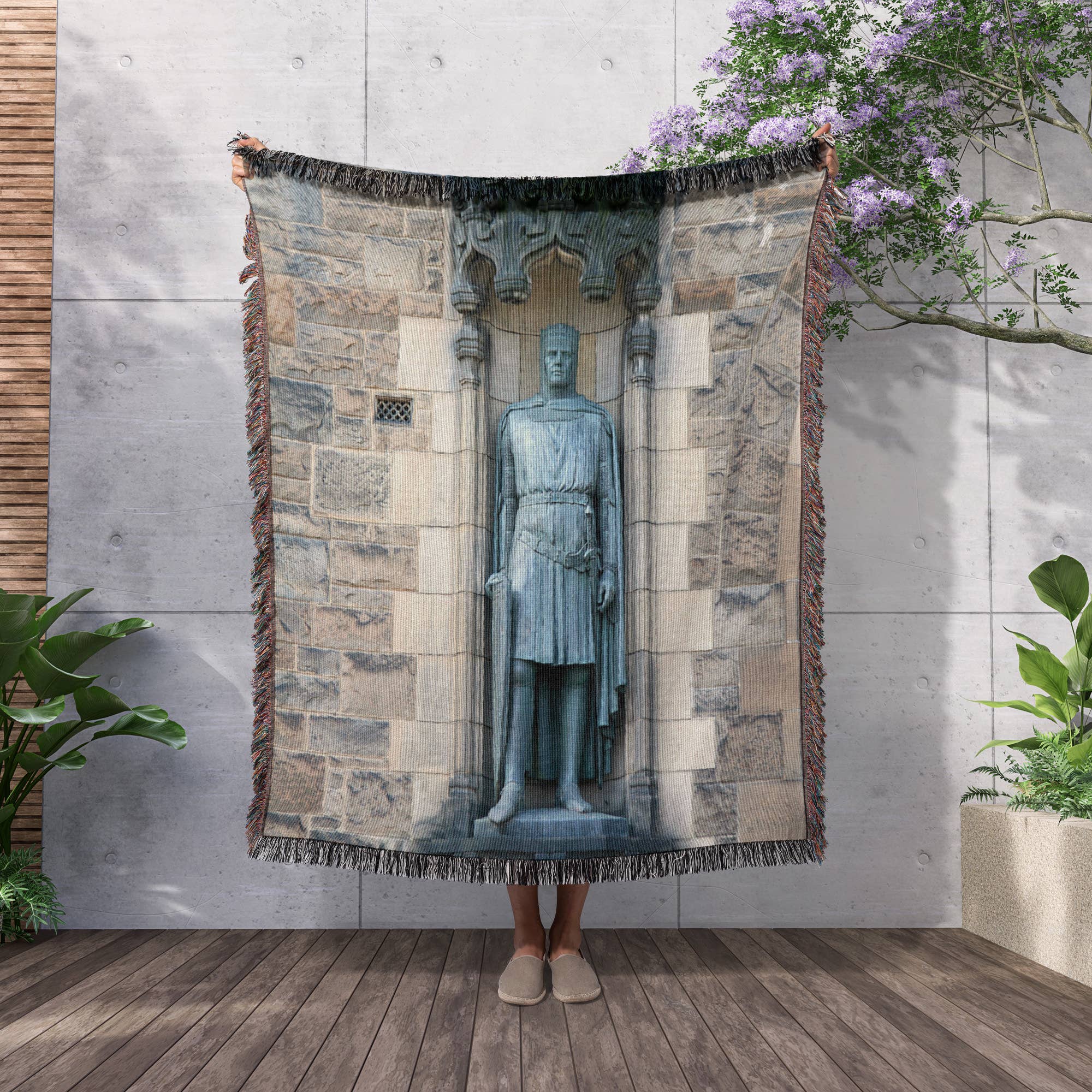 3dRose - Wholesale Throw Blanket - 3dRose, Scotland, Edinburgh, Edinburgh Castle knight statue - EU36 MWR0063 - Micah Wright, Blanket2