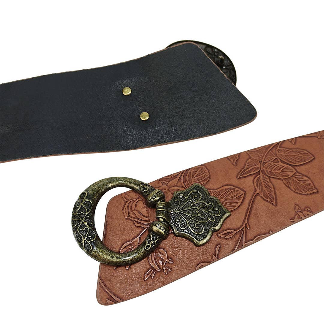 Brown Street Fashion Punk Style Patterned Leather Belt ZK3150 for wholesale on Faire3