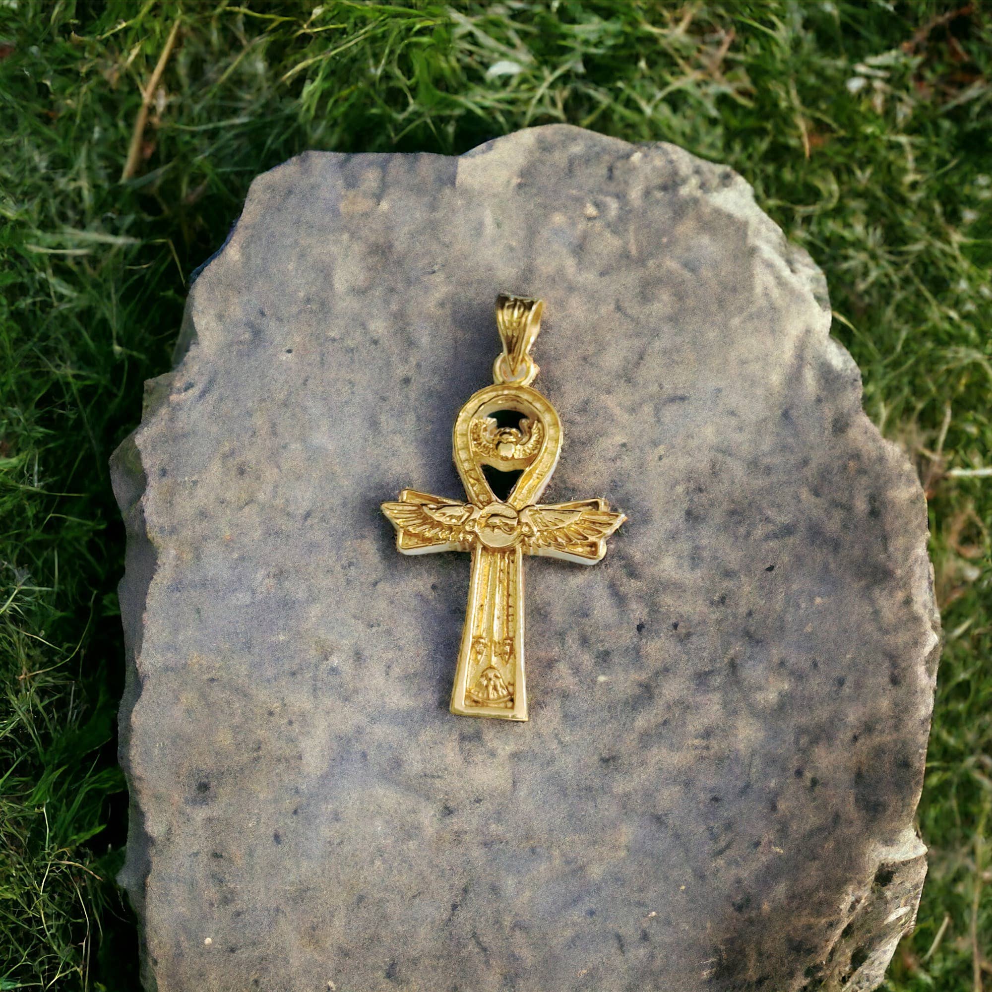 ALADDIN'S LAMP JEWELRY - Wholesale Pendant/Charm Necklace - Ankh Sun Desk Scarab Lotus Flower Complex  Gold  Pendant6