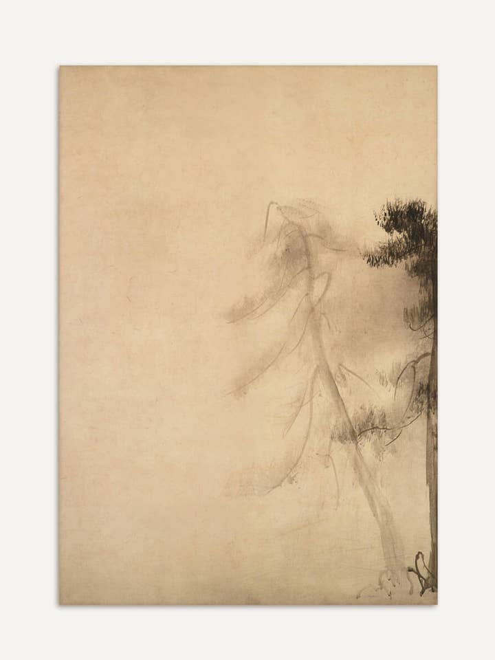 Wabi-Sabi Pine Sketch – Timeless Silence in the Mist I for wholesale by Modern Antique Prints