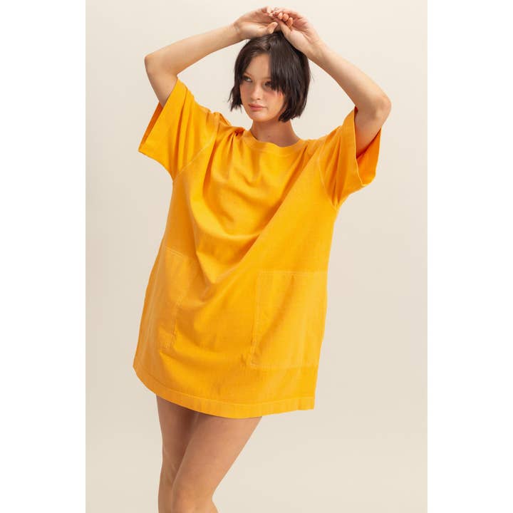 HYFVE - Wholesale Dress - Women's - DZ25E027-Short Sleeve Relaxed Fit T-Shirt Mini Dress