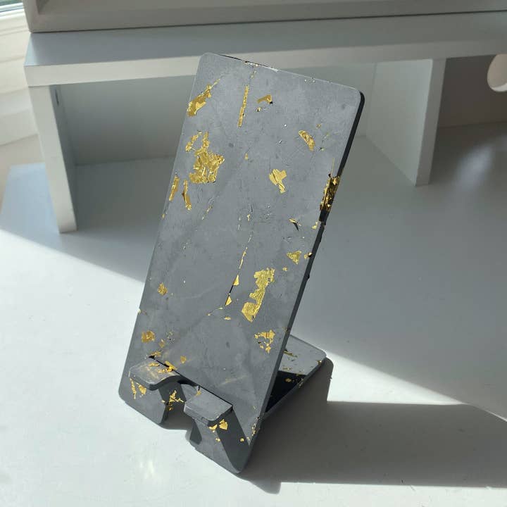 Phone Stand in Black & Gold for wholesale by Painted ‘N’ Posted