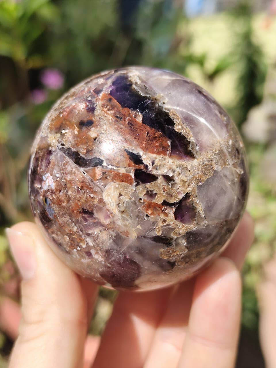jiomind – wholesale Spiritual stone/crystal – Super 7 Quartz Crystal Sphere, Melody Stone, Sacred 7 Sphere8