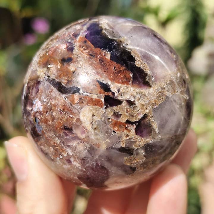 jiomind - Wholesale Spiritual stone/crystal - Super 7 Quartz Crystal Sphere, Melody Stone, Sacred 7 Sphere8