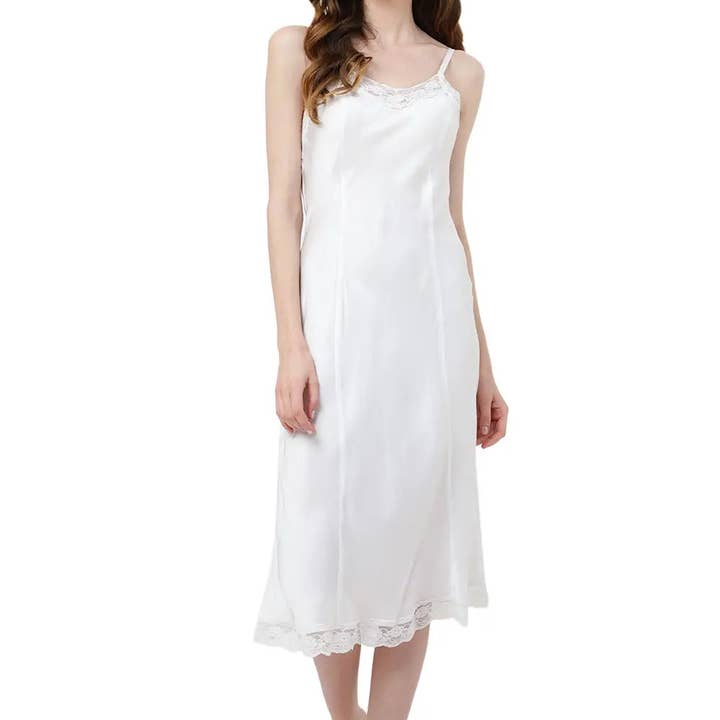 Nightgown Midi Dresses White Small to 3XL for wholesale by Muqeem & Brothers