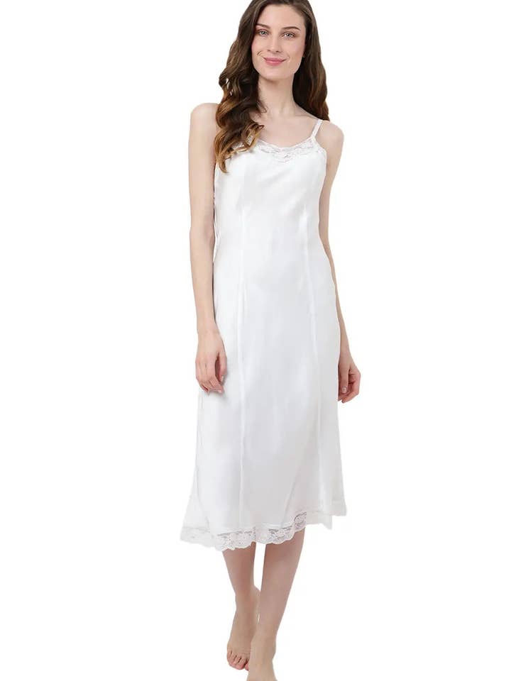 Blanc Chemises de nuit mi-longues blanches taille S à 3XL en vente sur Faire