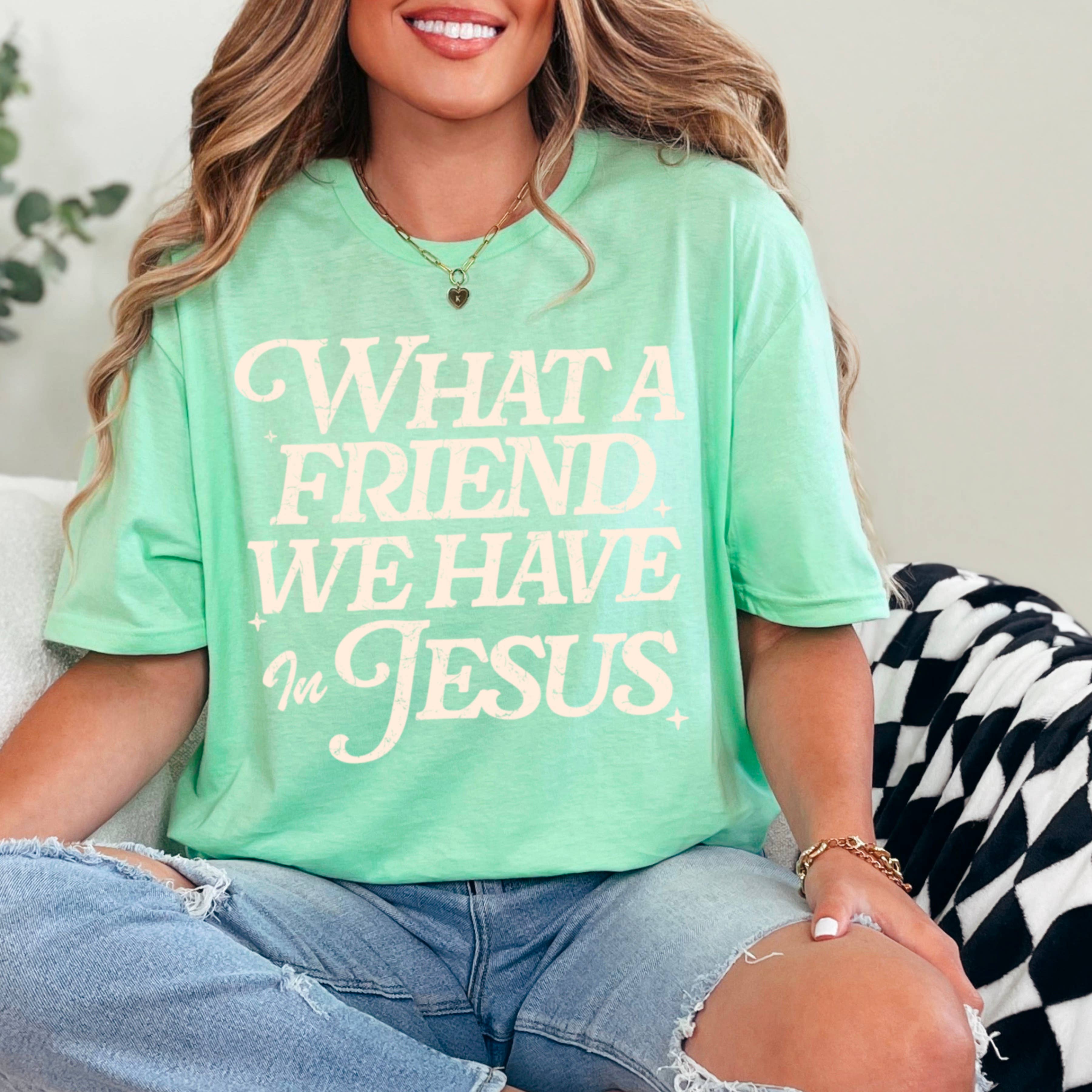 Shoppe SHC - Wholesale T-Shirt (Graphic) - Women's - What A Friend We Have In Jesus Graphic Tee |  Gildan27