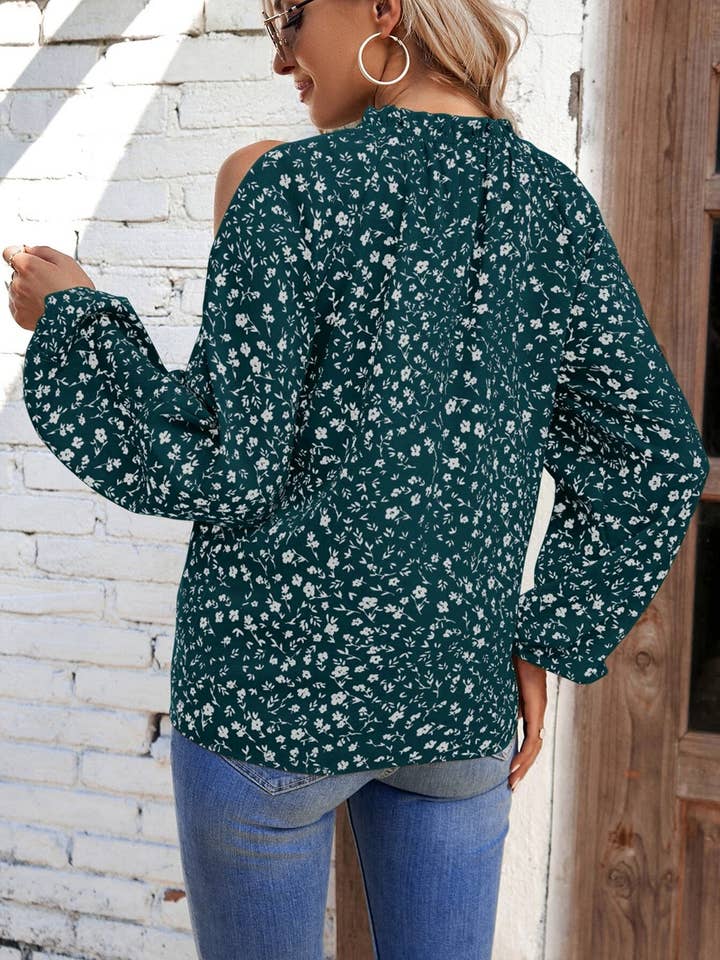 HIDDENBRAND - Wholesale Blouse - Women's - Floral Long-Sleeved Ruffled Blouse16