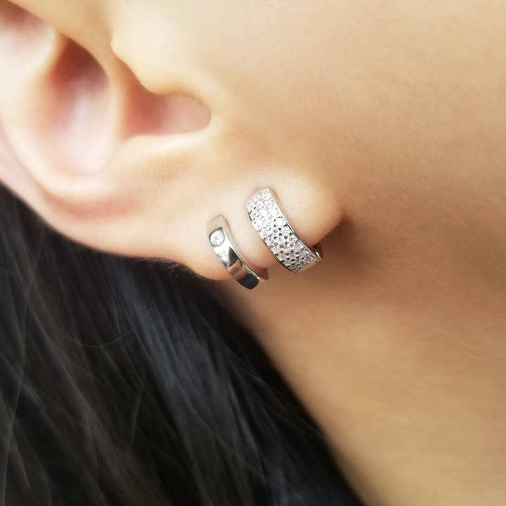 HolyBang Jewels - Wholesale Huggie earrings - PAVED CHUNKY HUGGIE EARRINGS - E-H4116 / E-HT1174 / E-HT11734