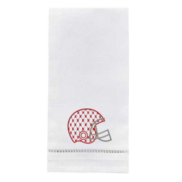 Torchon à vaisselle Fishnet Football Helmet pour la vente par Blythe Embroidery Co.
